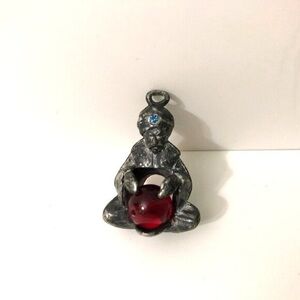 Vintage Fortune Teller Pendant Charm Crystal Ball 1  Inch Size
